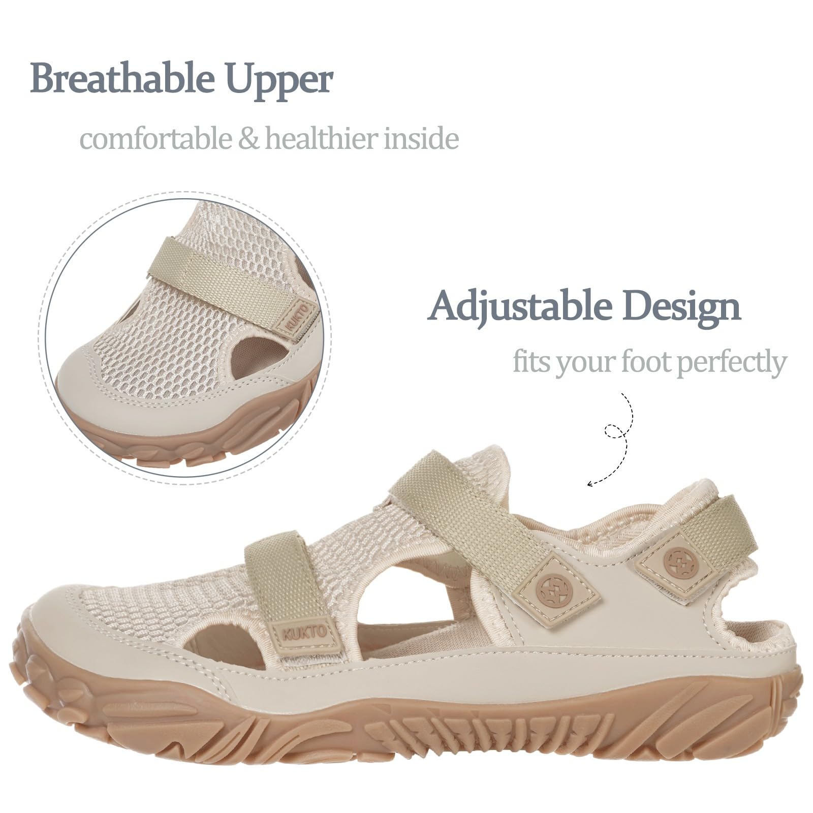Hsyooes Sandales Sport Femme Chaussures de Marche Homme Chaussures de Plage Été Sandales de Randonnée Réglables d'extérieur