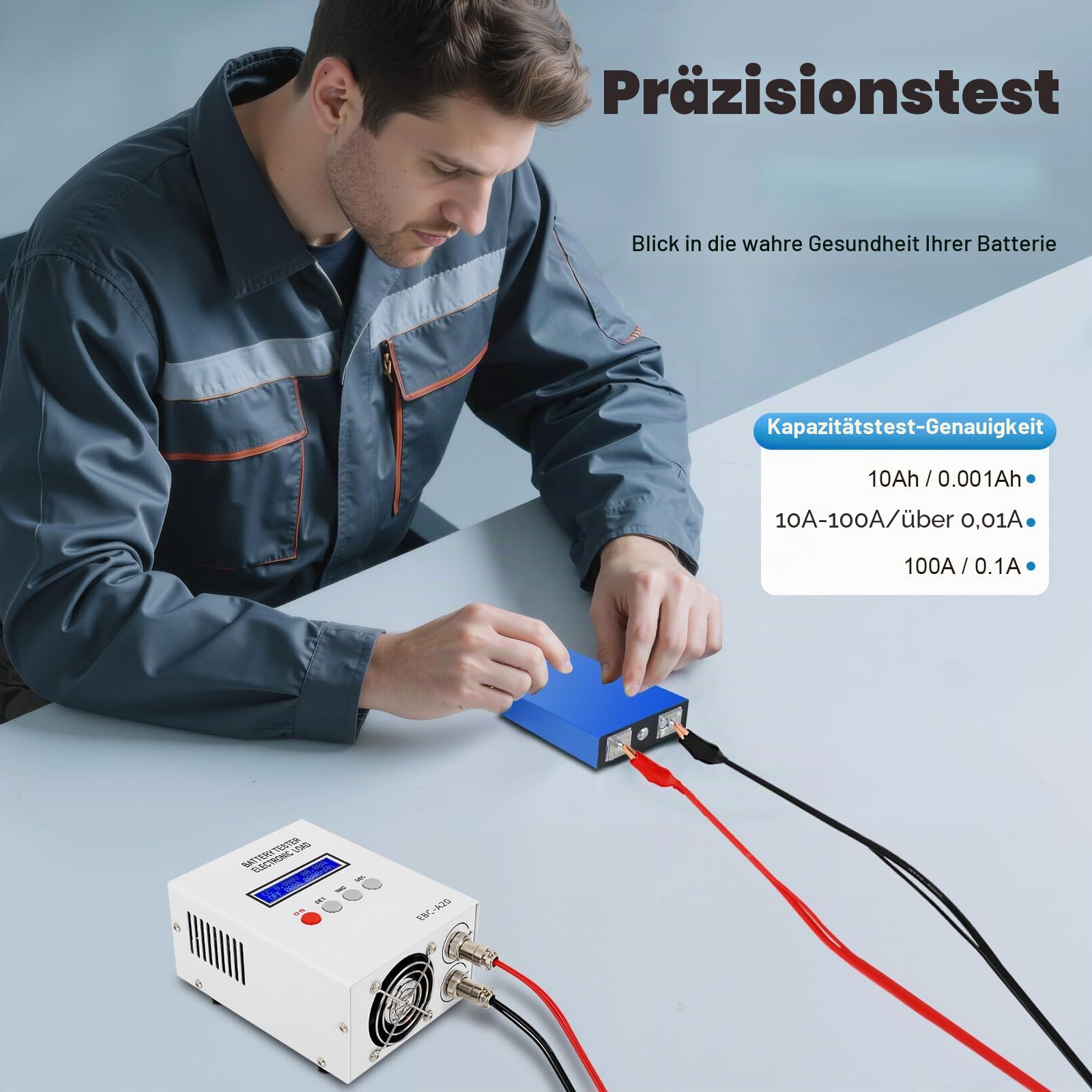 EBC-A20 Batterietestgerät Kapazität Tester Lithium/Blei-Säure Batterie Tester Elektronische Last Battery Tester 85W 5A Laden 20A Entladen