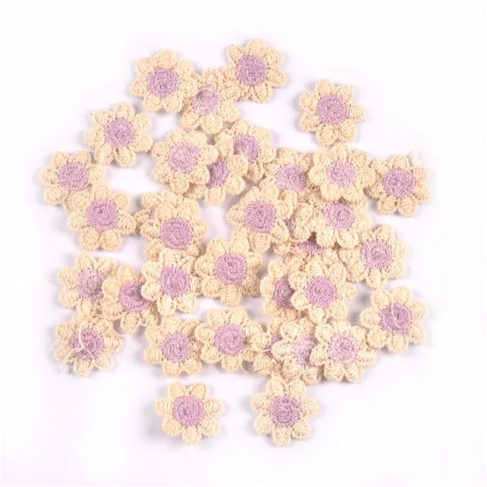 Wtaxbh Color5 Iron On Patches 200Pcs/Lot 20Mm Mini Lace Flower Appliques For Diy Hat Clothes Sewing Supplies Headwear Decor(Color5)
