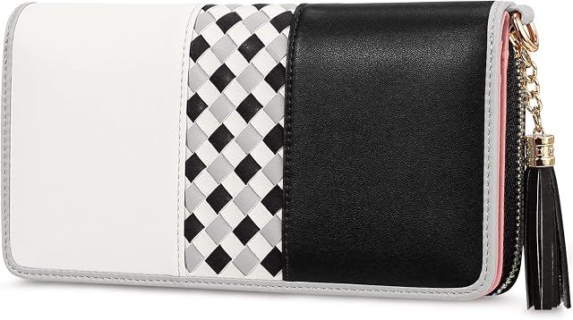 Jocose Moose Ladies Purse RFID-Blocking, Women's Wallet with Detachable Wrist Strap, Multiple Card Slots, Phone Holders Coin Zipper Pocket and Roomy Compartment (Black)