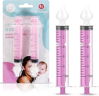 Bluet B Safe Silicone Nasal Syringe (2-Pack) for Newborn & Toddler Congestion Relief (Pink)