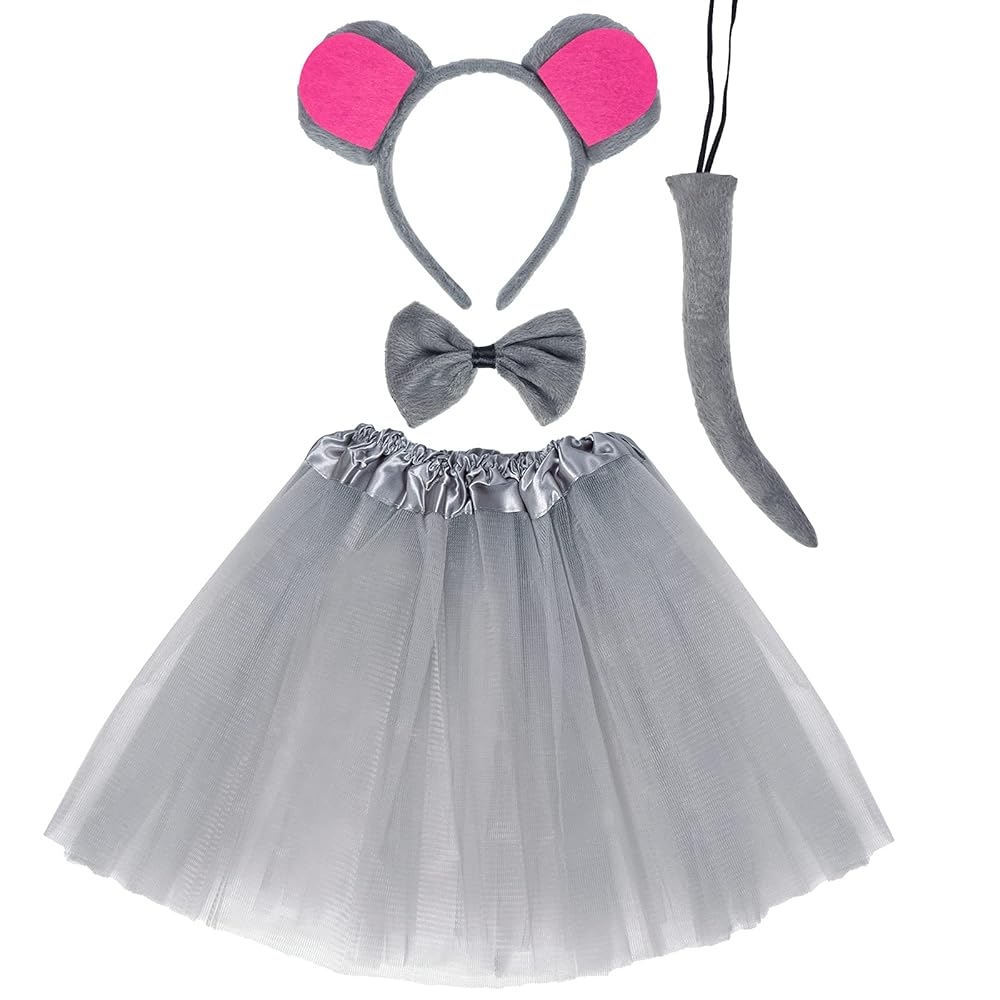Amazon.com: Jmkcoz Gray Mouse Costume Tutu Set, Mouse Ear
