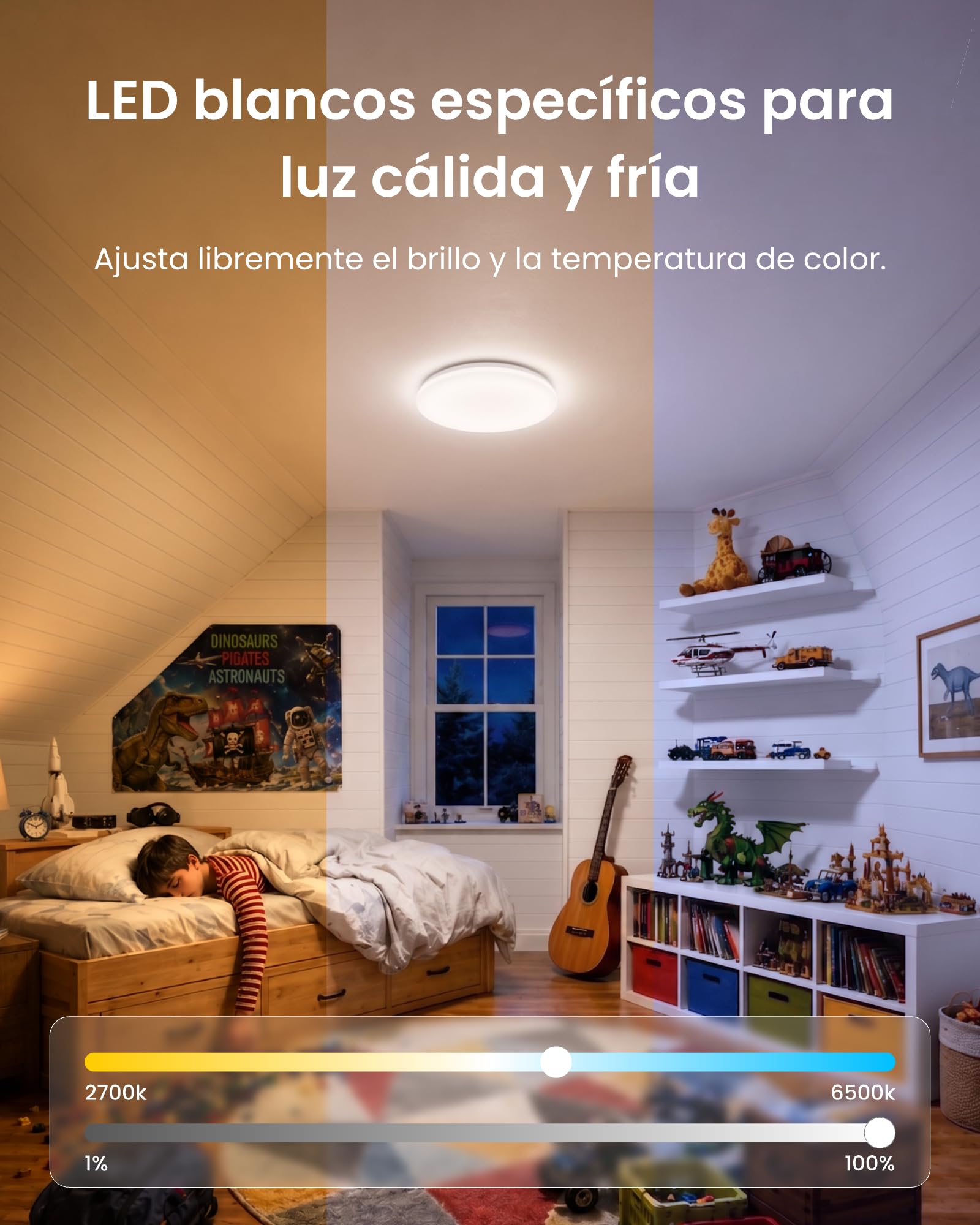 SwitchBot RGBICWW Plafon LED Techo 30cm, Lámpara Techo con certificación Matter 2000LM, 2700K-6500 K, LED Plafón Compatible con Apple Home, Alexa, CRI 90+, Luz Interior para Salón, Dormitorio, Cocina