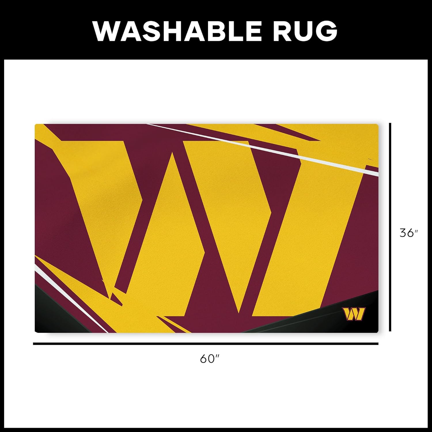 Northwest The Company NFL Washable Rug, 36" x 60", Shredder, Team Colors (Washington Commanders)