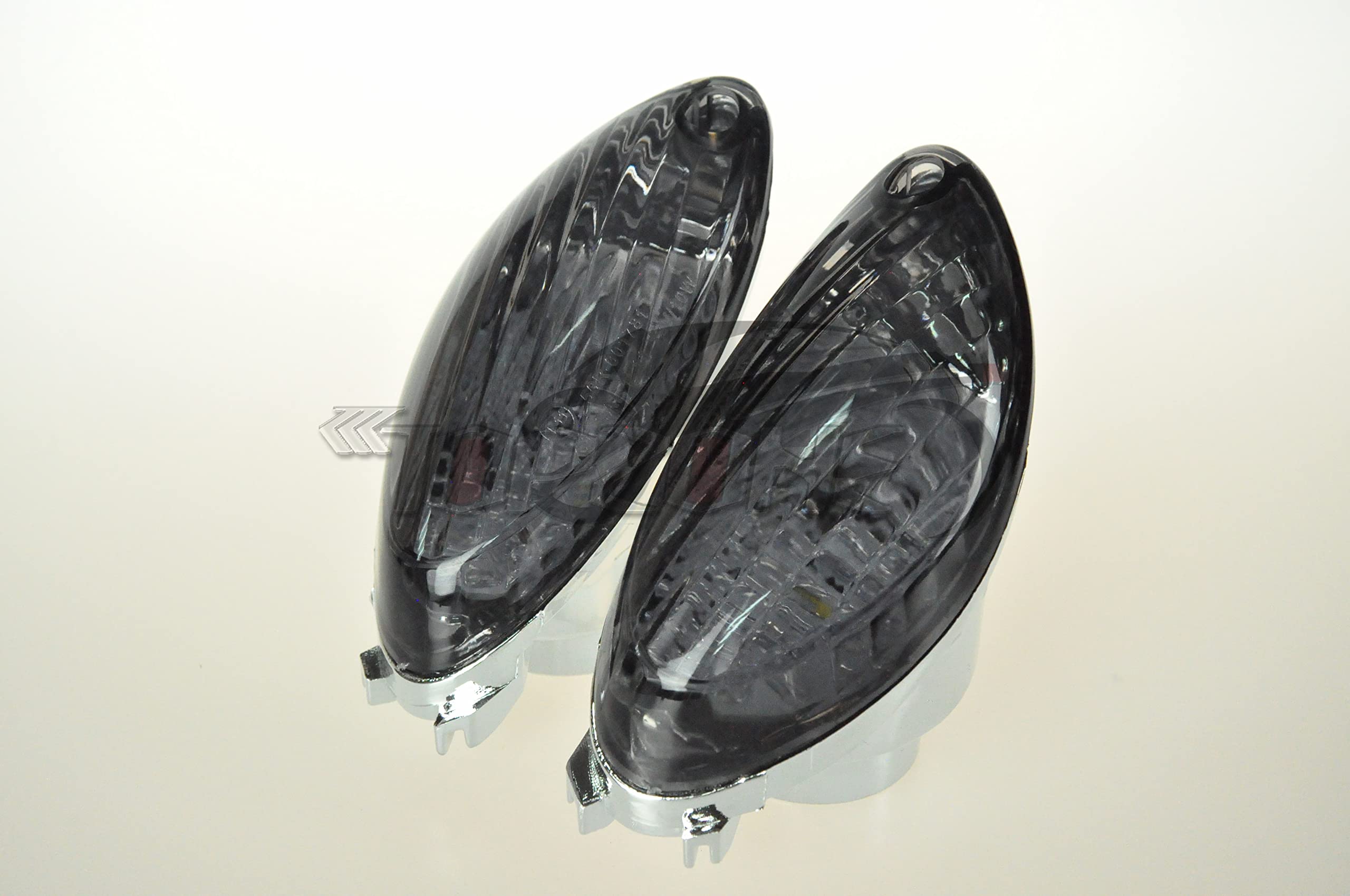 TOPZONE Compatible for 2008-2019 Suzuki HAYABUSA - GSX1300R; Front/Rear Turn Signal Blinker Lamp Light Idicator (Smoke Lens, LED Rear Turn Signal)