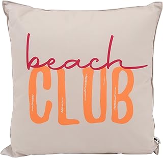 CB Home & Style Outdoor Garten Kissen Wasserabweisend 45x45cm mit Füllung - Sommer (Beach Club - beige/pink/orange)