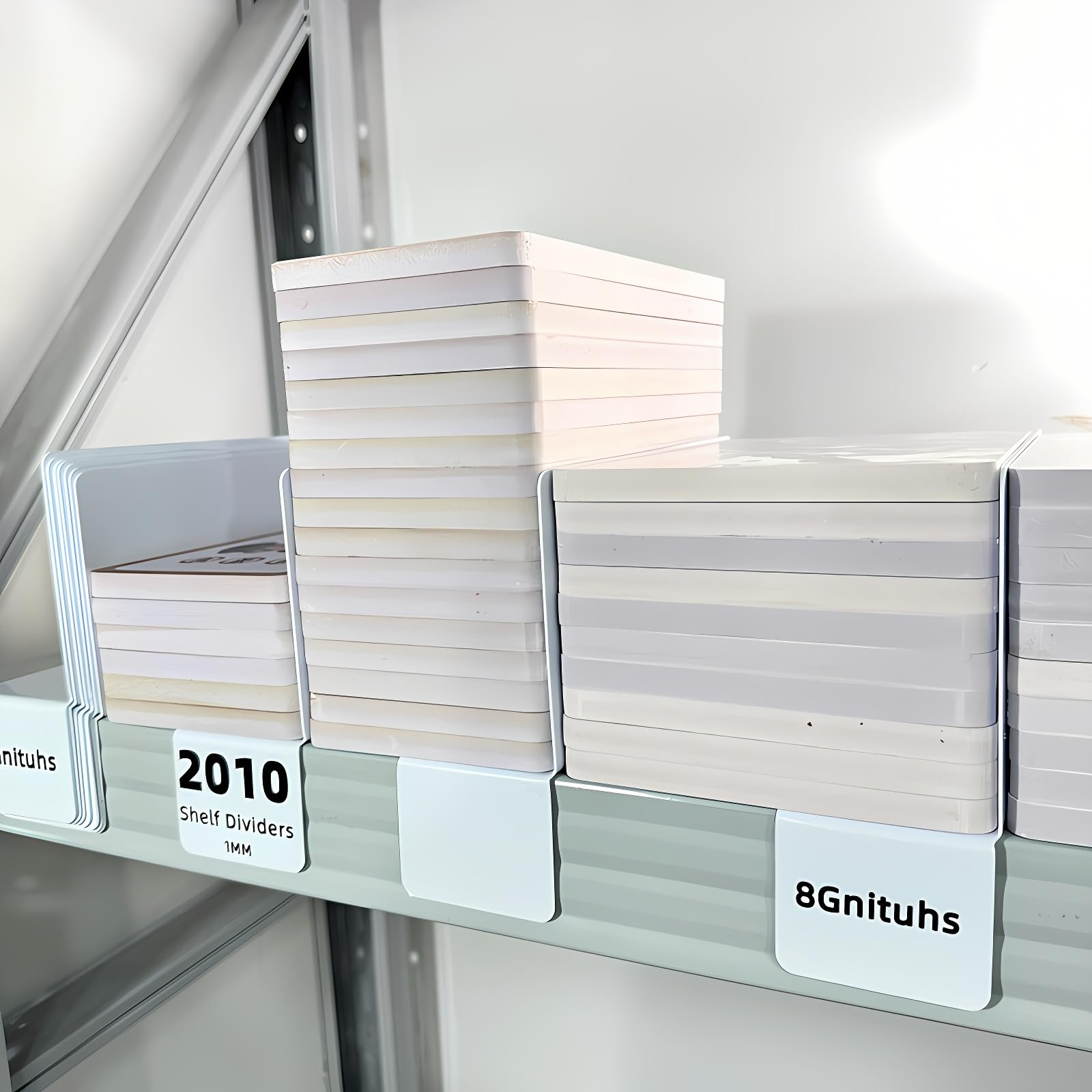 8Gnituhs 20 Pezzi 20 * 10 cm 1 mm PVC Cartella classificazione partizione File classificazione Etichetta Raccoglitore divisore divisori per scaffali Logo inventario scaffale Magazzino Segno