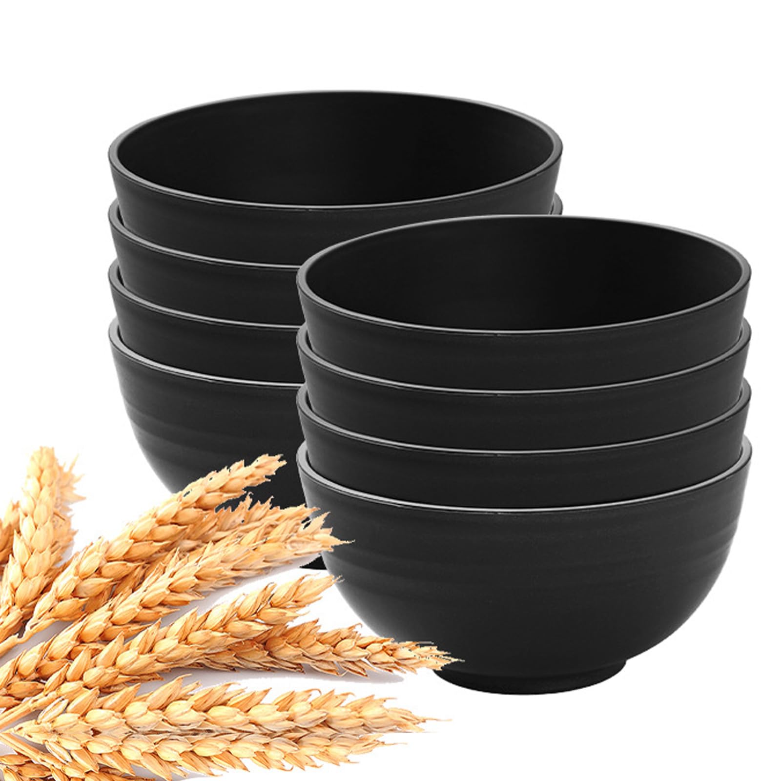 6 piezas Cuencos de Plástico Negro, 750 ml Bol Desayuno Plastico, Cuenco de Ramen Reutilizable, Cuenco Cereales, Cuencos de Sopa, para Hogares, Restaurantes, Jardines y Picnics, Negro