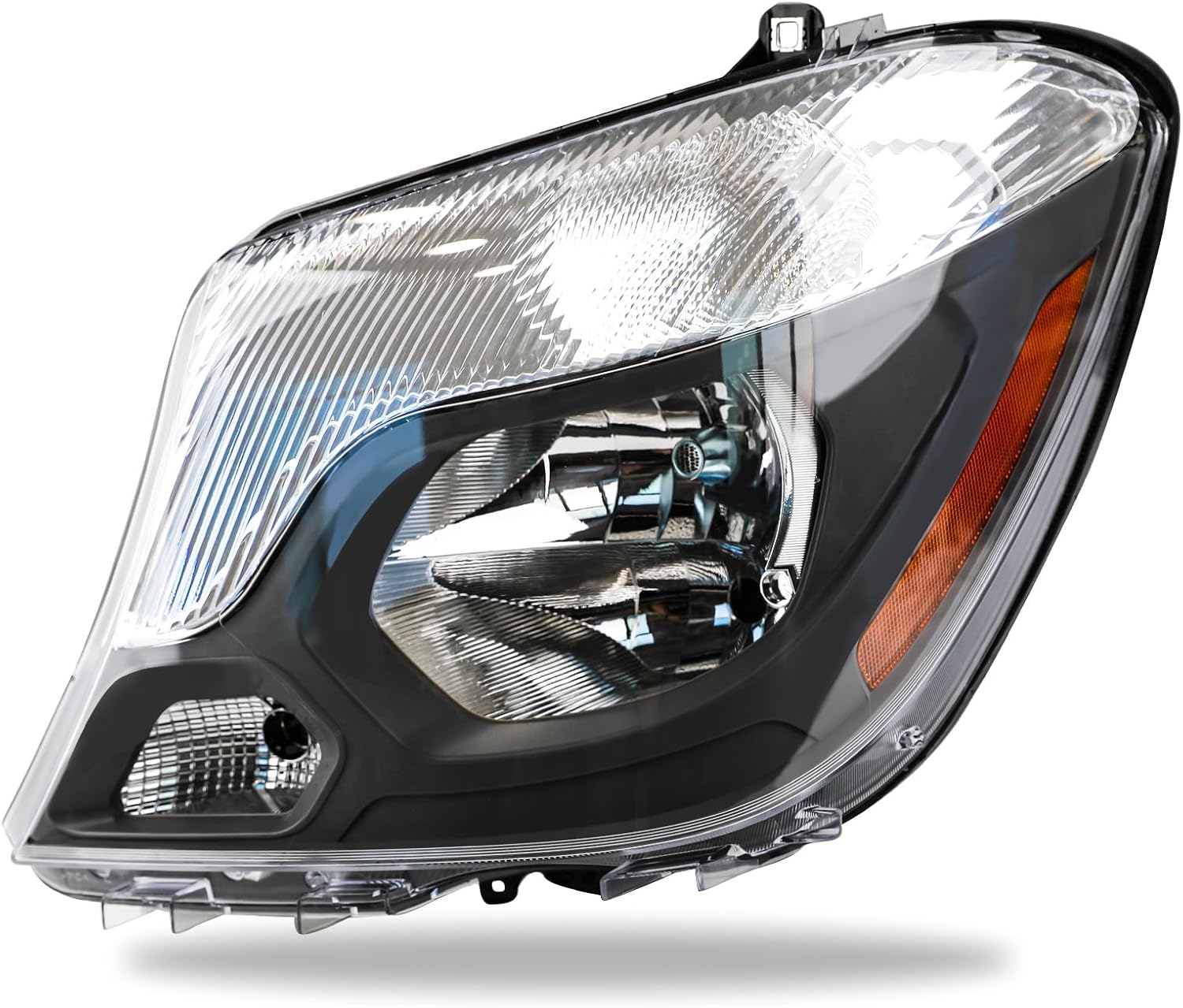 OLLEN For Mercedes-Benz Sprinter 2014 2015 2016 2017 2018 2500/3500 Headlight Assembly, Headlamps Replacement with Chrome Housing Clear Lens Amber Reflector (Left Driver Side) Left Dirver Side