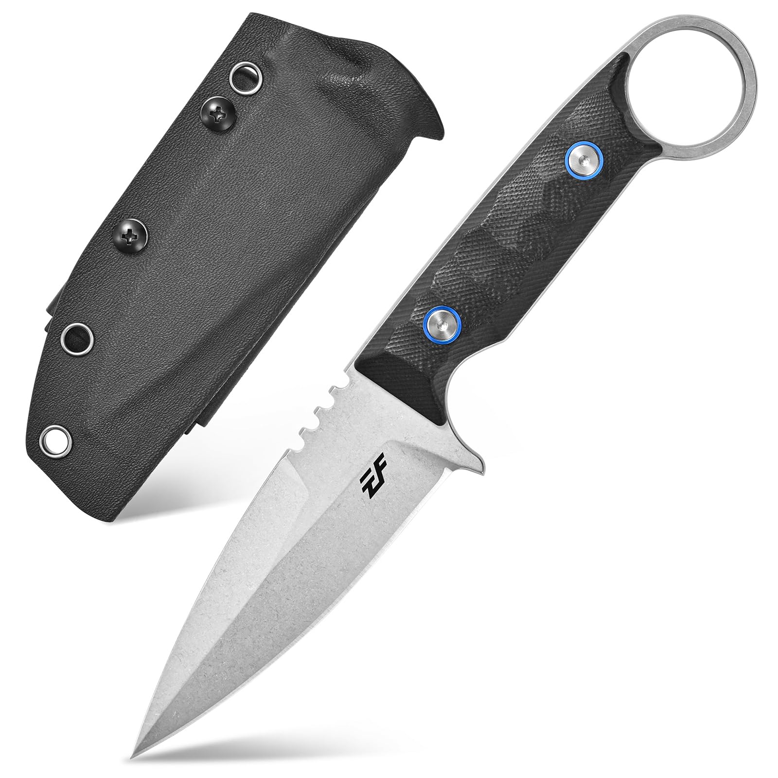 Eafengrow EF152 Fixed Blade Knife K110 Steel Blade G10 Handle Full Tang EDC Tool Knife for Outdoor Working Camping Hiking