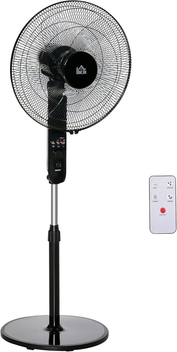 18" Pedestal Fan, Oscillating Standing Fan with Remote Control