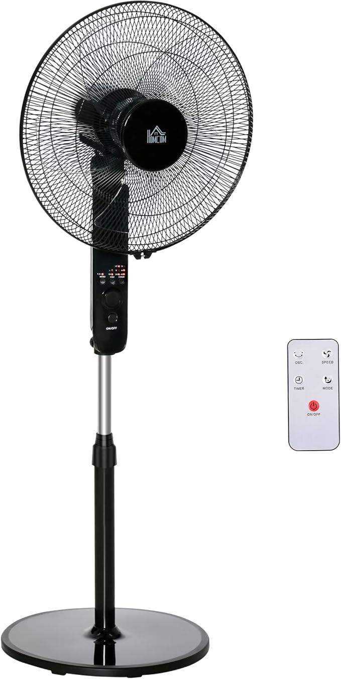 18" Pedestal Fan, Oscillating Standing Fan with Remote Control
