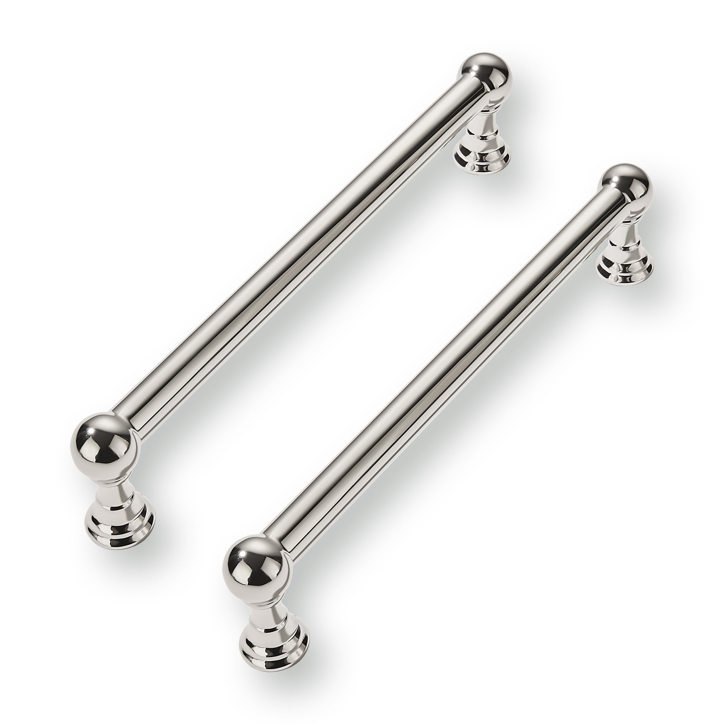 CABDM 2 Pack 6 Inch Solid Kitchen Cabinet Handles Polished Nickel Heavy Duty Cabinet Pulls Drawer Pulls Cabinet Hardware Kitchen Handles for Cabinets Cupboard Handles — image 1