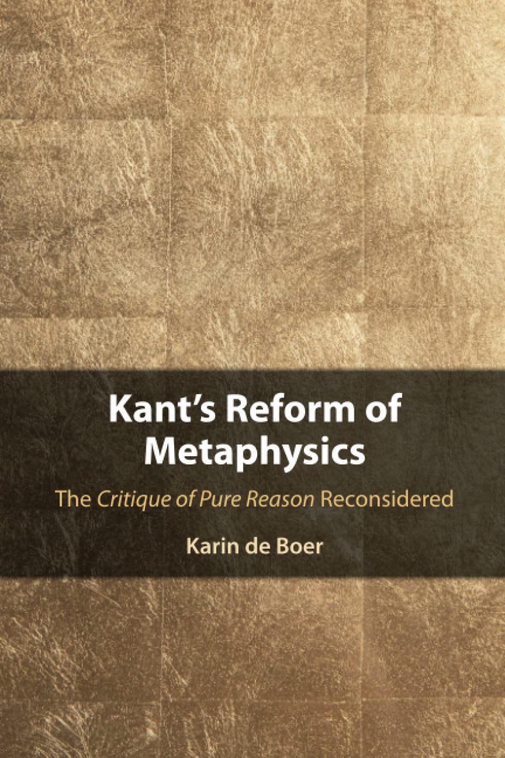Kant's Reform of Metaphysics: The Critique of P. De-Boer Paperback**