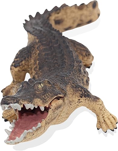 Miniatura 2 de Gemini&Genius Figura de acción de cocodrilo con mandíbula móvil, cocodrilo de vida silvestre, zoológico, figura de juguete para niños, educativa,