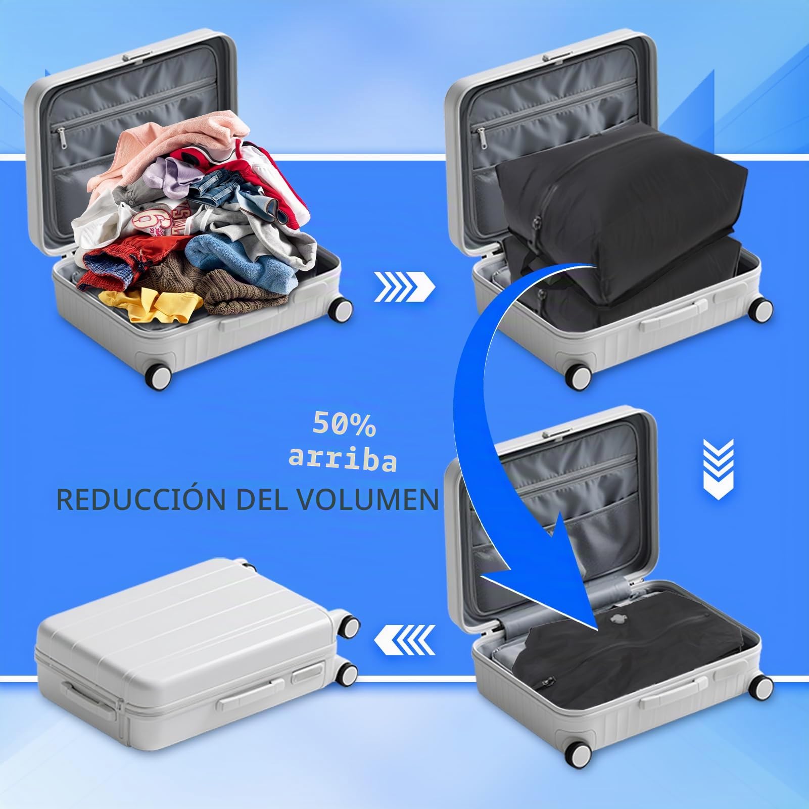 Bolsas de almacenamiento al vacío para equipaje de viaje, almacenamiento de privacidad no transparente, bolsas de embalaje al vacío herméticas para empacar equipaje, bolsas de compresión al vacío