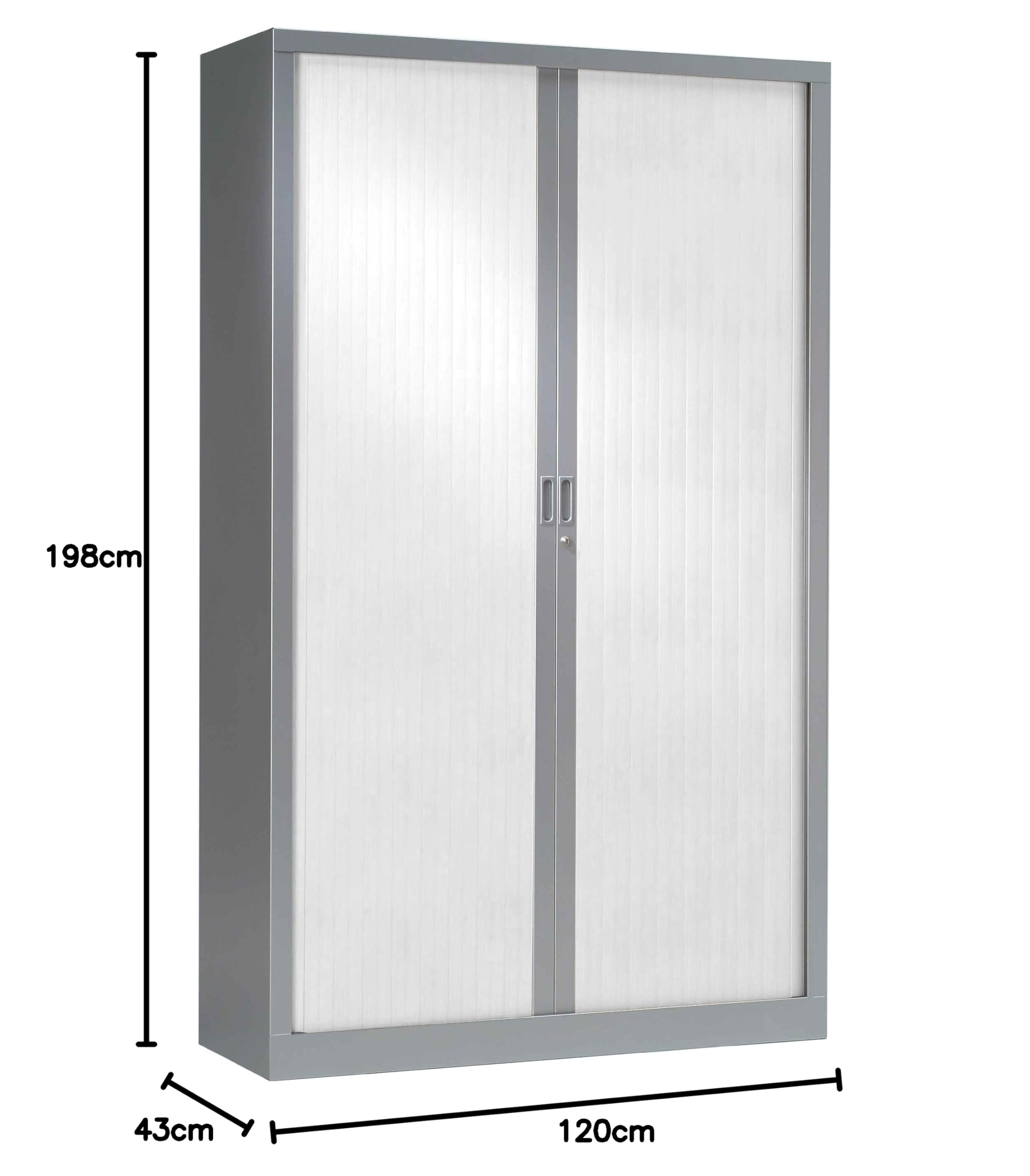 Vinco Armoire Monobloc H198xL120xP43 cm 4 Tablettes Alu Rideaux Blanc