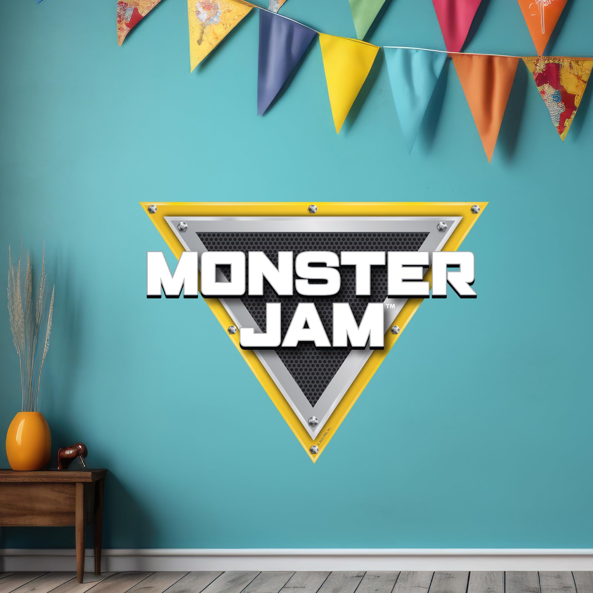 Themed Black Monster Jam Wall Sticker - Logo Decal Wall Art (120Cm Width X 90Cm Height)