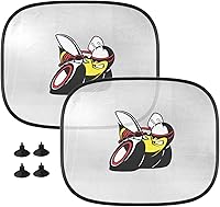 Vista 1 de iPick Image Parasoles de malla para ventana lateral de automóvil con logotipo de Dodge Scat-Pack para protección UV, paquete de 2