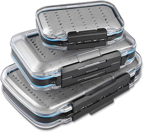 Caja de pesca con mosca, impermeable, ligera, de dos caras, fácil agarre, tapa transparente, señuelos de pesca con mosca, varios tamaños