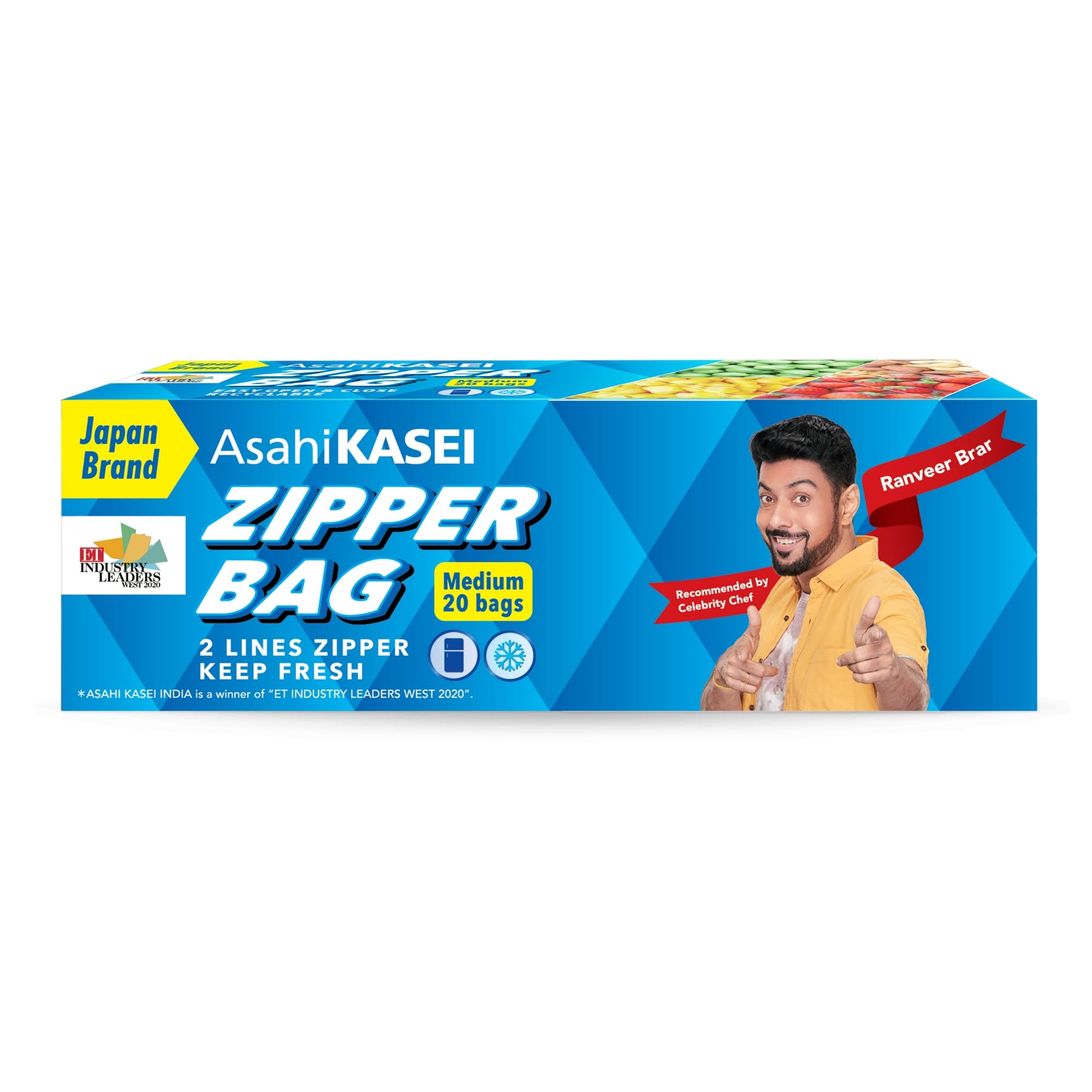 AsahiKASEI Zipper Bag (Medium) | Japansbrand | 100% Leak-Proof | Double Zipper Lock | Reusable & Washable | Keeps Food Fresh | Store Vegetable & Meat | Refrigerator Safe | 20 Bags, Plastic (B09G73S51N) Amazon Price History, Amazon Price Tracker