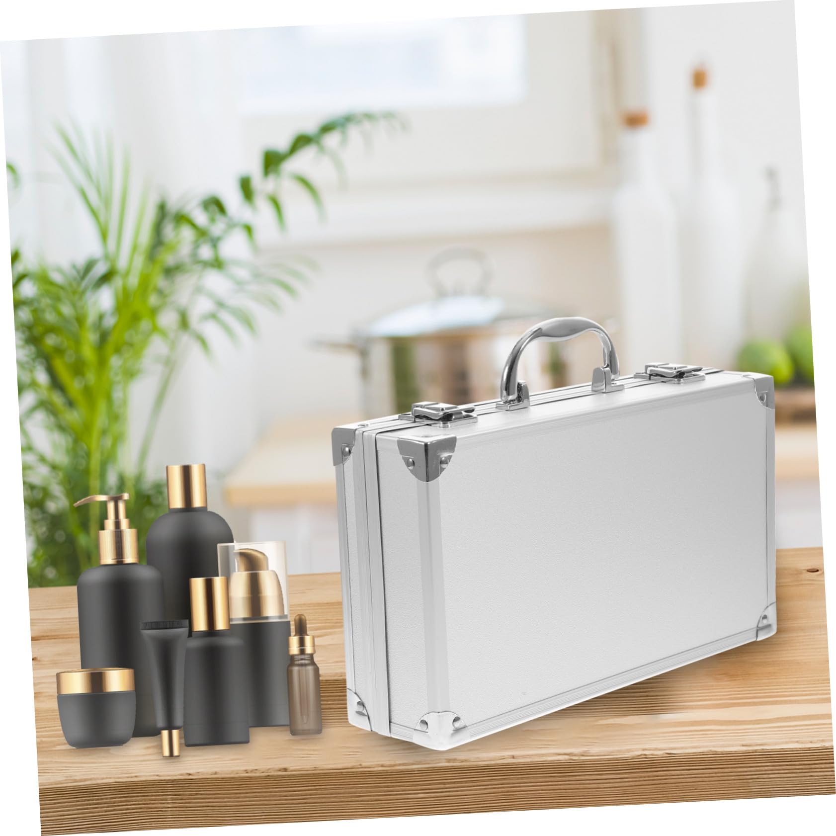 Homoyoyo Valigetta Custodia Multiuso Elegante per Attrezzi in Lega di Alluminio Portatile Argento Capacità Adeguata per Esposizioni e Uso Domestico