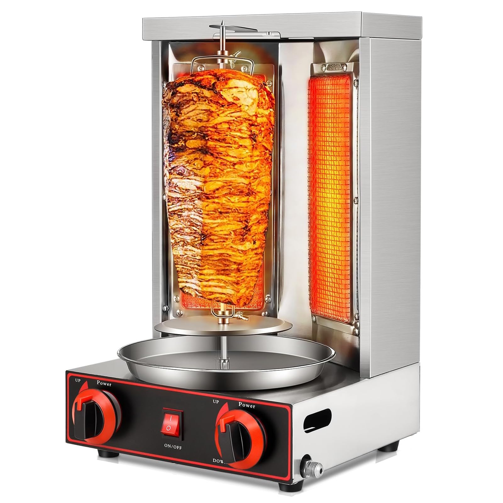 Machine à kebab doner shawarma rotative rôtisserie gaz propane verticale 2 brûleurs