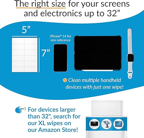 Miniatura 6 de iCloth - Toallitas húmedas empacadas individualmente, para limpiar lentes y pantallas grandes, de grado profesional, 1 toallita limpia un monitor