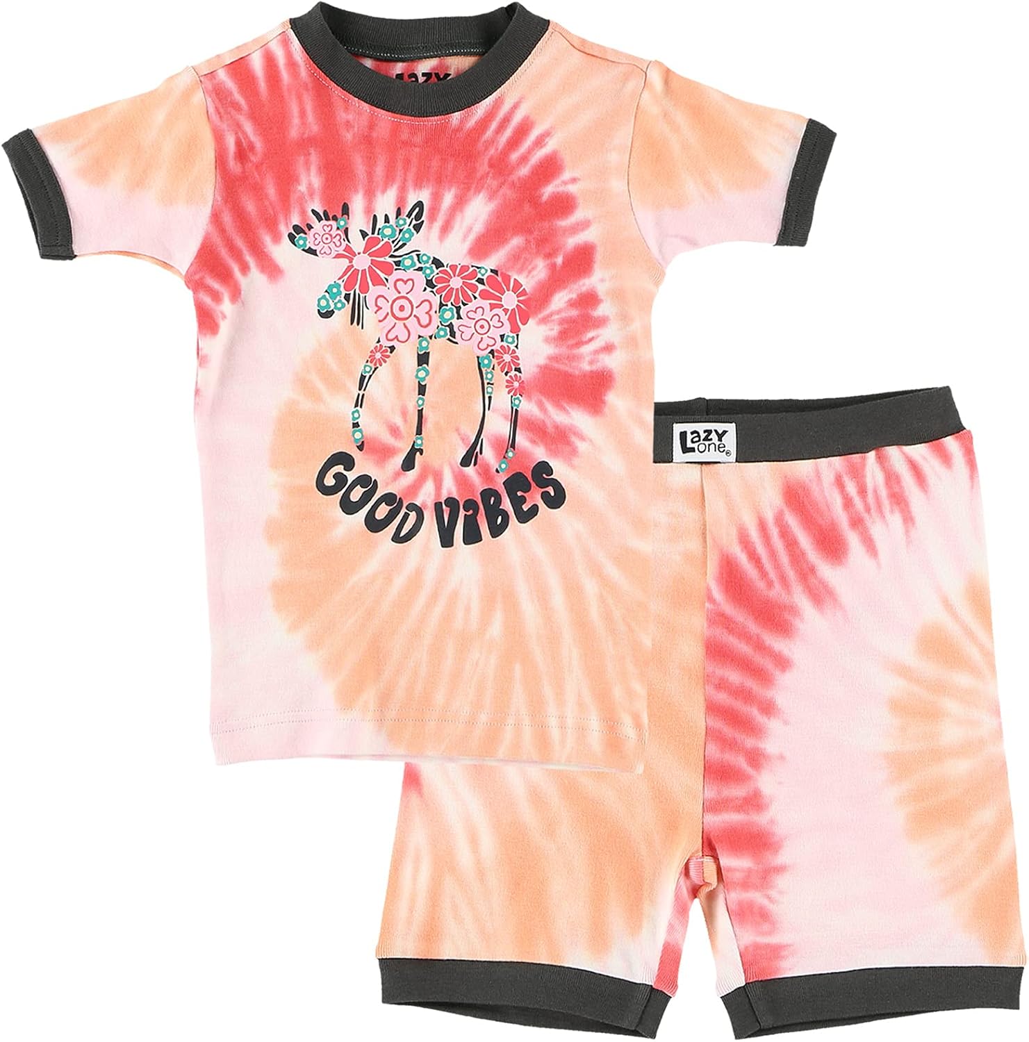 Lazy One Short-Sleeved Summer Pajama Set for Girls and Boys, Kid Pajama Set
