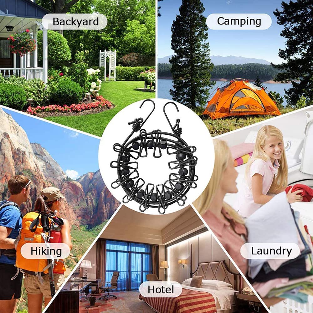 Stendibiancheria Esterno Retrattile - 2 Pezzi Con 12 Clip - Regolabile Da 180 A 380 Cm - Per Viaggi - Foto 7