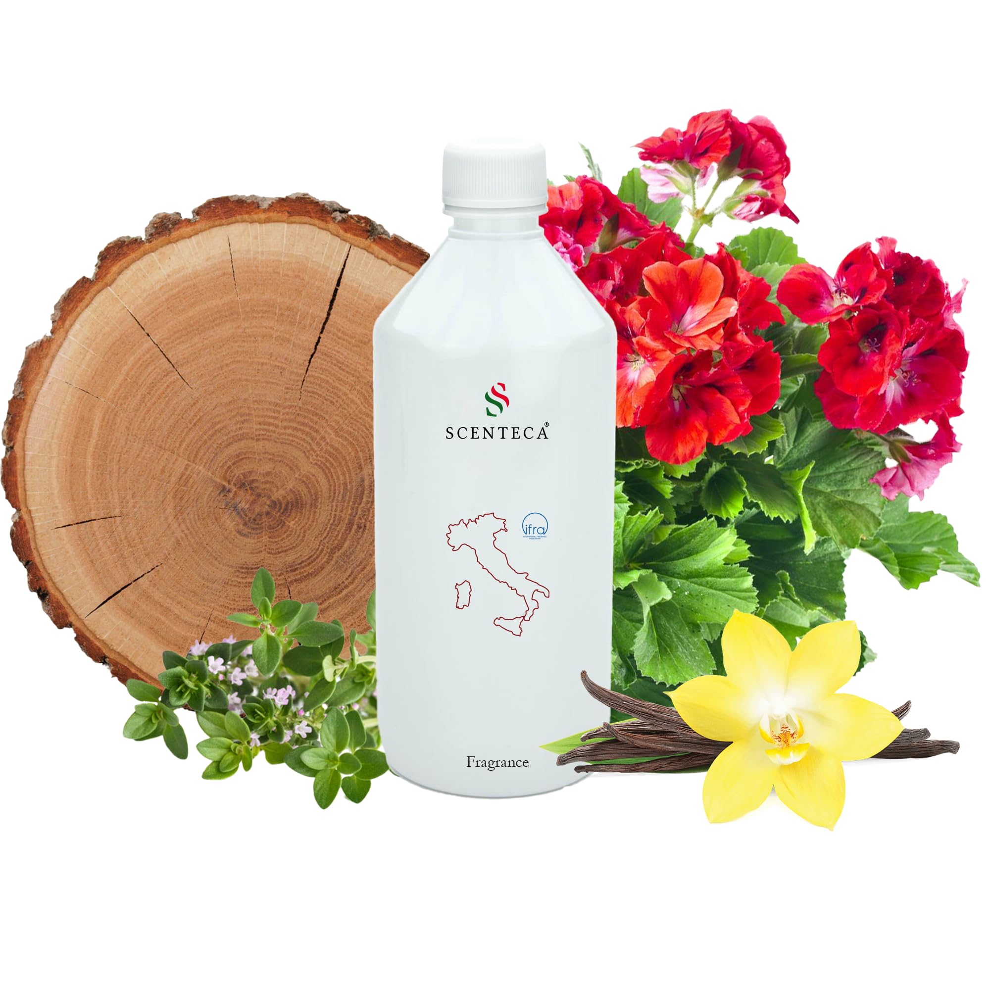 Nachfüllung für Kaltvernebelungs-Diffusoren Duft Sere Nere, Raumduft mit ätherischen Ölen aus Zypresse, Thymian, Birke und Vanille, frischer und holziger Duft für Zuhause und Büro, 250 ml