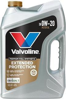 Valvoline Extended Protection 0W-20 Full Synthetic Motor Oil 5 QT - 60% Stronger Wear Protection