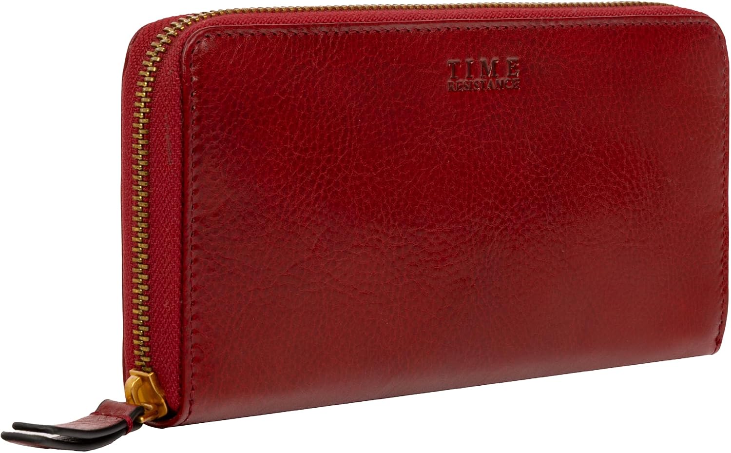 Time Resistance Leather Minimalist Wallet – Handmade Italian Full-Grain Leather Continental Wallet – Slim Cards and Cash Holder (Red)