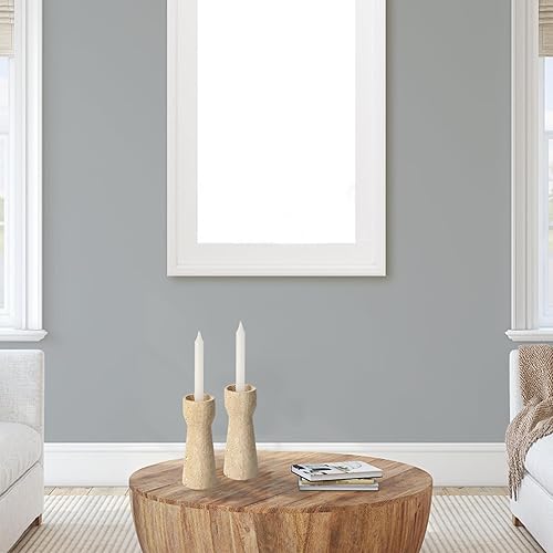 Miniatura 6 de WORHE Portavelas 100% mármol natural, juego de 2 candelabros cónicos para el hogar, comedor, fiesta, boda, soporte de vela premium, blanco jazz