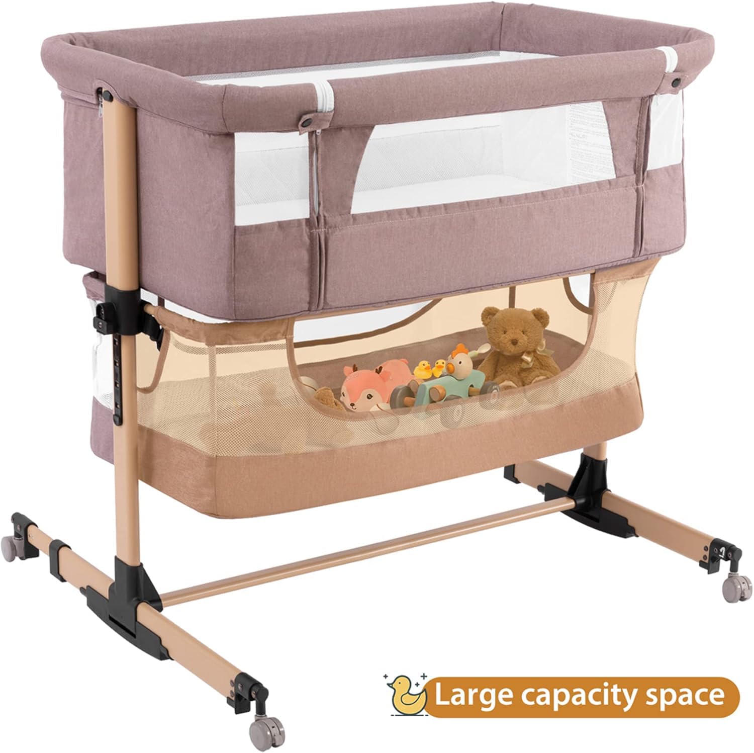 Amazon.com: nordmiex 3 in 1 Adjustable Portable Crib, Bassinet and