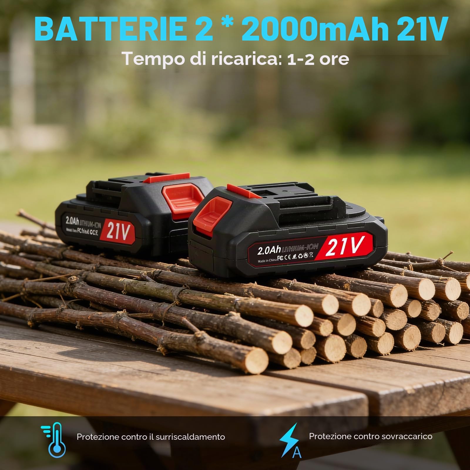 Forbici Potatura a Batteria 40 mm, Cesoia da Potatura Elettrica con Display,Motore Brushless, Lama SK5, 2 Batterie 2.0Ah, per Alberi e Arbusti Giardinaggio e Vigneto