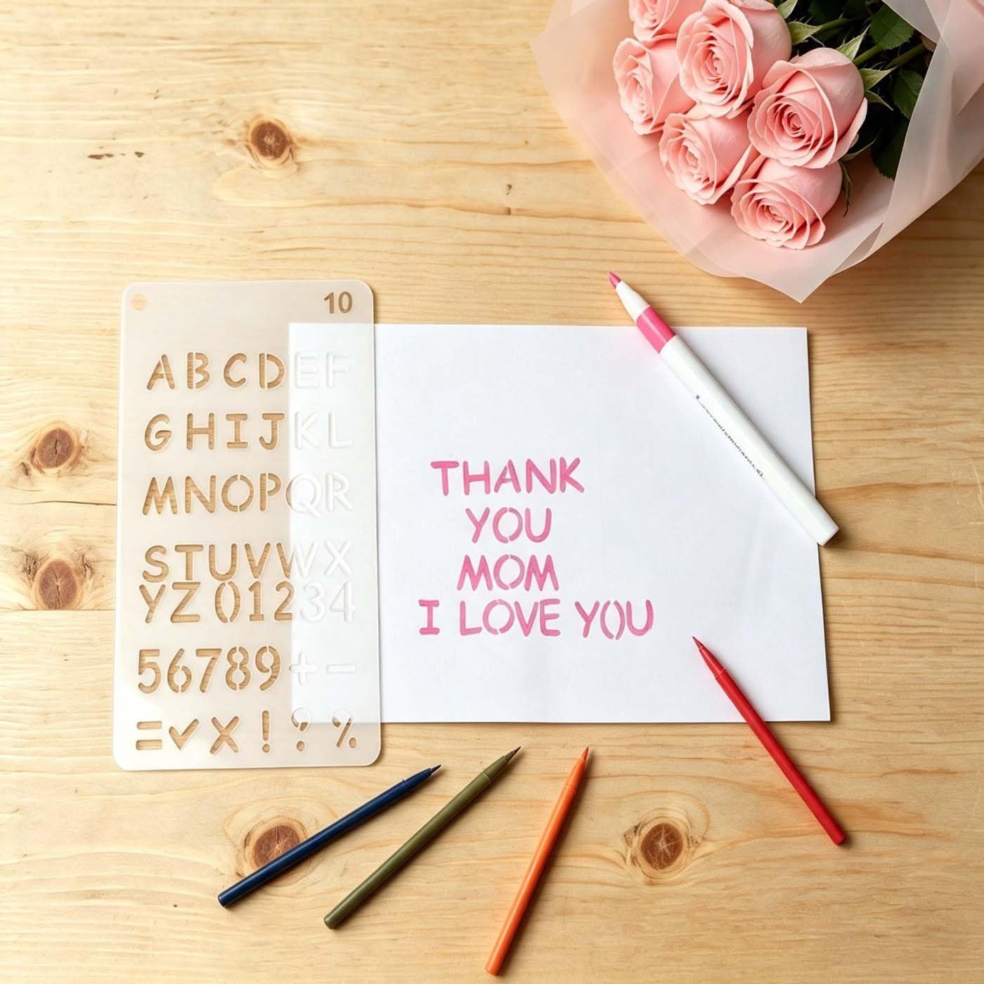 Letter Stencils - 30 Pcs Alphabet & Number Templates -7 Letter Stencils - 30 Pcs Alphabet & Number Templates -7