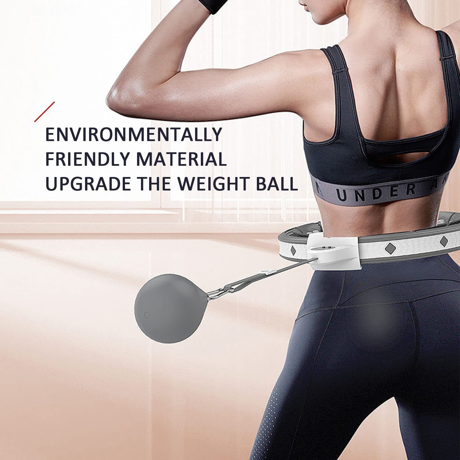 Solo Donna Hula Hoop, Non Goccia Yoga Hula Hoop, Misura Regolabile, Attrezzatura Sportiva Pesi Pesi Fitness, per Esercizio Vita E Fianchi, 12 Nodi