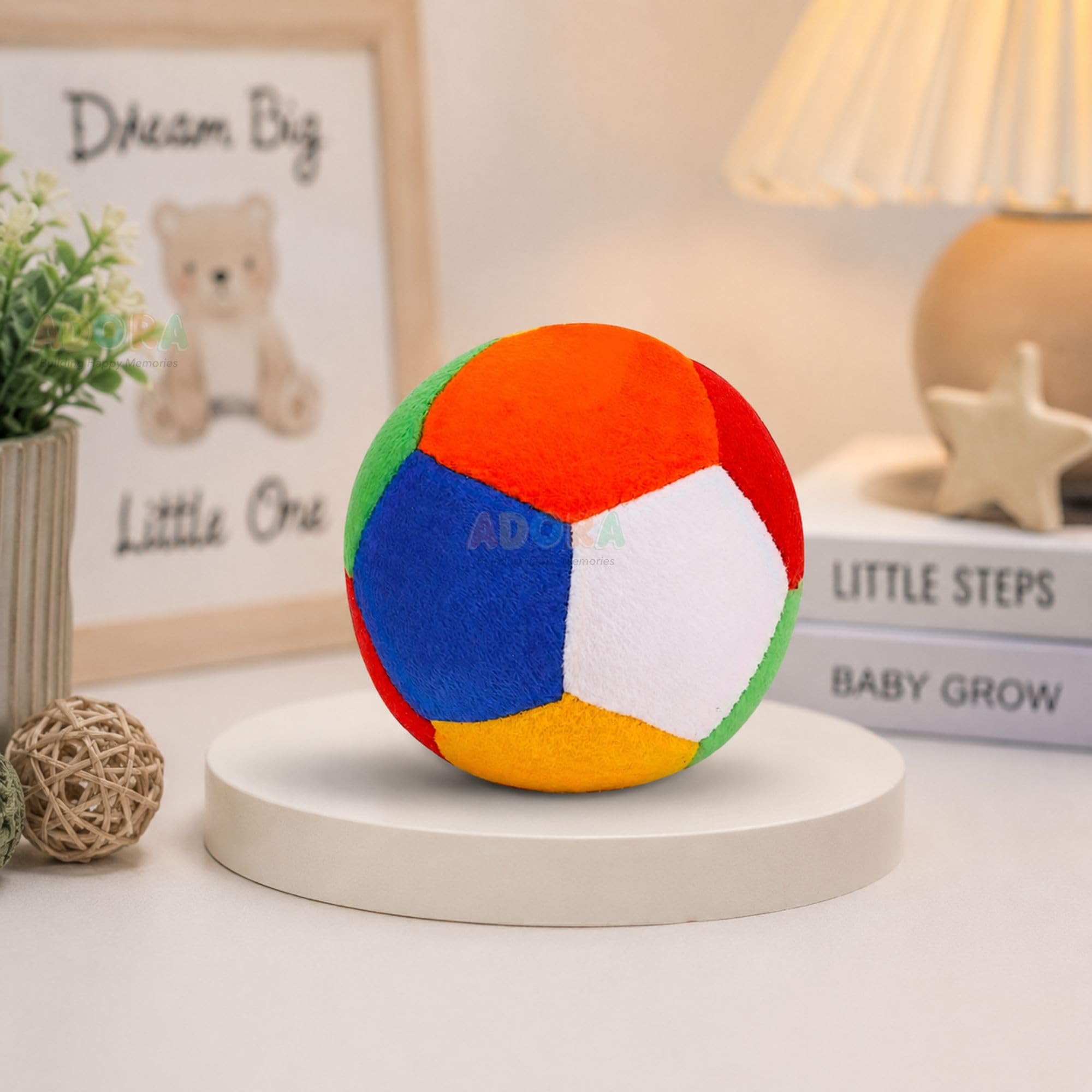 EITHEO Plush Soft Toy Ball for Baby and Kids - Super Soft Ball for Safe and Joyful Play(10cm)(Multicoloured)-picture-32