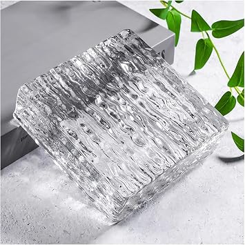 Glass Blocks Square Transparent Solid Glass Bricks,High Transmittance,for Room Divider Partition,Architectural DecorationWater Ripples