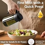 SWEET VIEW - Distributeur d'huile d'olive et pulvérisateur – 16oz/470ml Verseur à huile léger en verre pour cuisine avec stickers Air Fryer, cuisiner, saladier et BBQ | Verseur à huile léger en verre pour cuisine avec stickers Air Fryer, cuisiner, Salade, BBQ wi