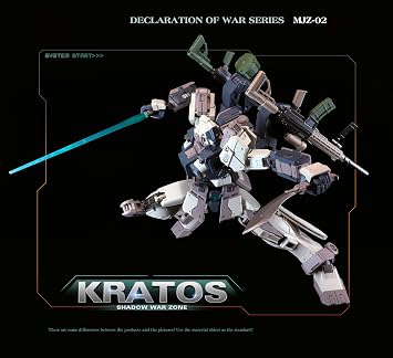 Funtasy Planet 1/100 Alloy Finished Mecha - KRATOS Deluxe Edition Shadow Zone Series -9 Inch Articulated Action Figure with Motorized Rotors, LED Rocket Launcher & Hangar, Sci-Fi Robot Gift for Adults