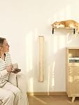 FUKUMARU Cracher mural de chat, 28" Kitten Scratching Post (Pôle Sisal naturel), Arbre mural pour chats d'intérieur