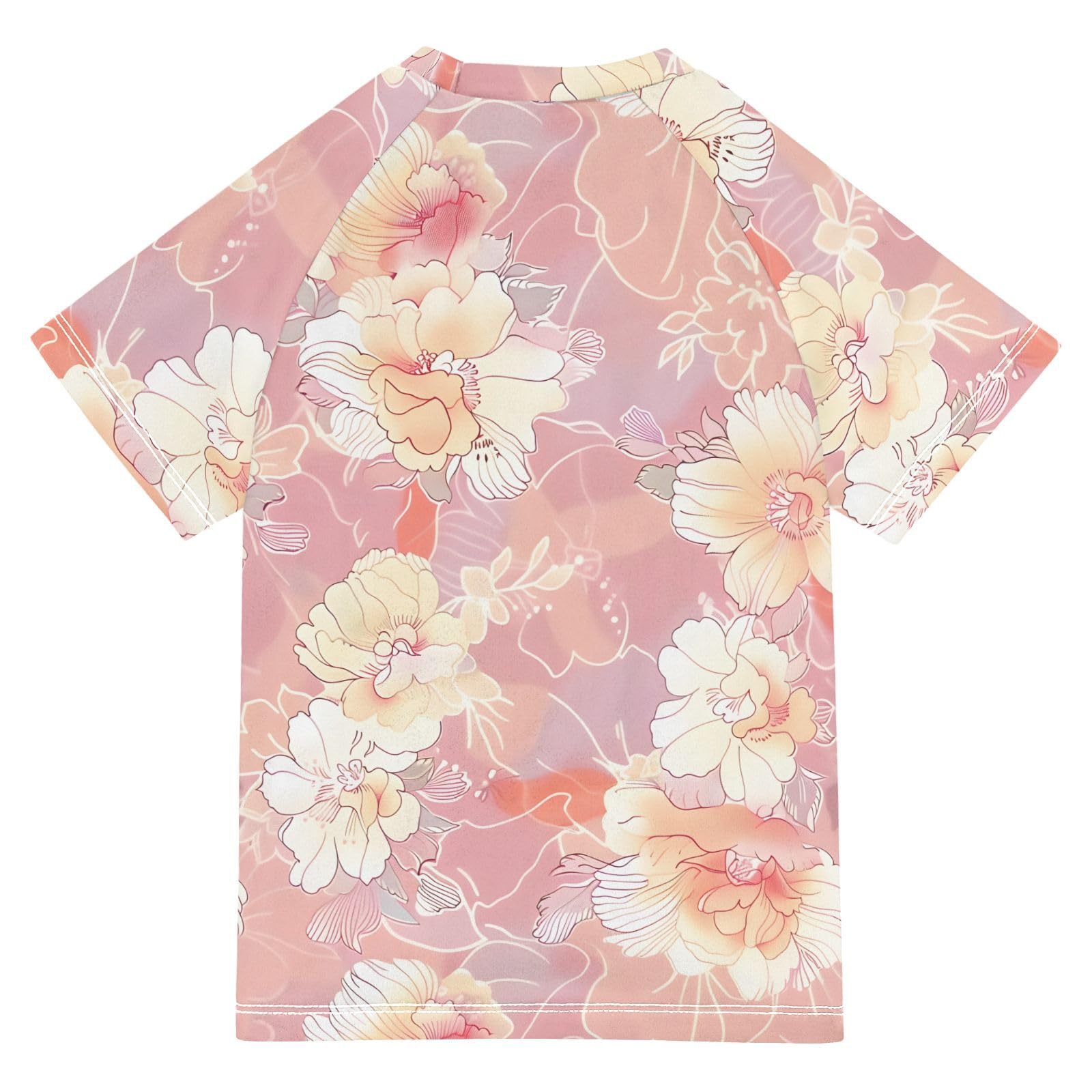 ALAZA Boys Rash Guard Swimming Shirt for Boys Short Sleeve Print UPF 50+ 5-6T