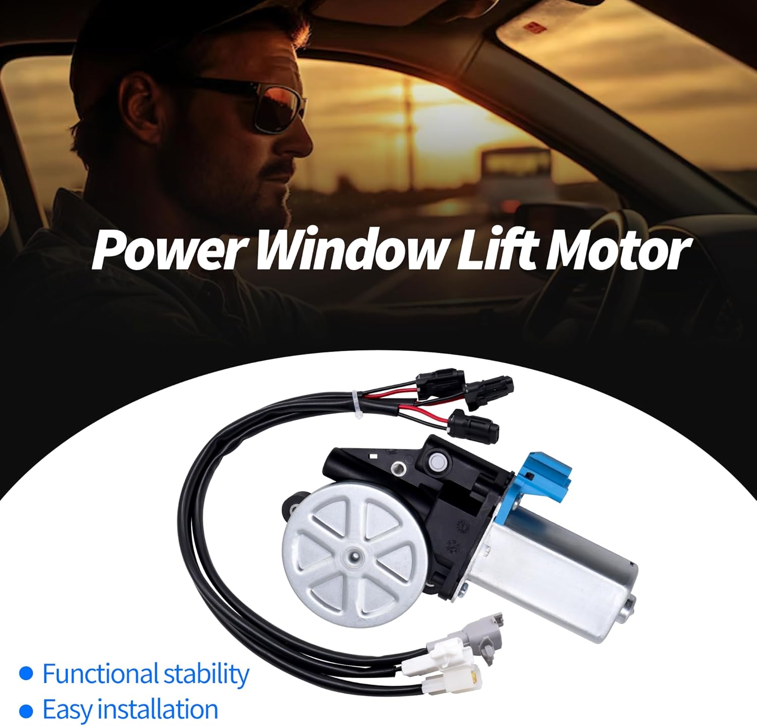 HiSport Power Window Lift Motor 742-601 Compatible with Toyota 4Runner 1992-2002 Tailgate Window Motor,Compatible with Suzuki Lexus Replace 8340260G01 2Pins