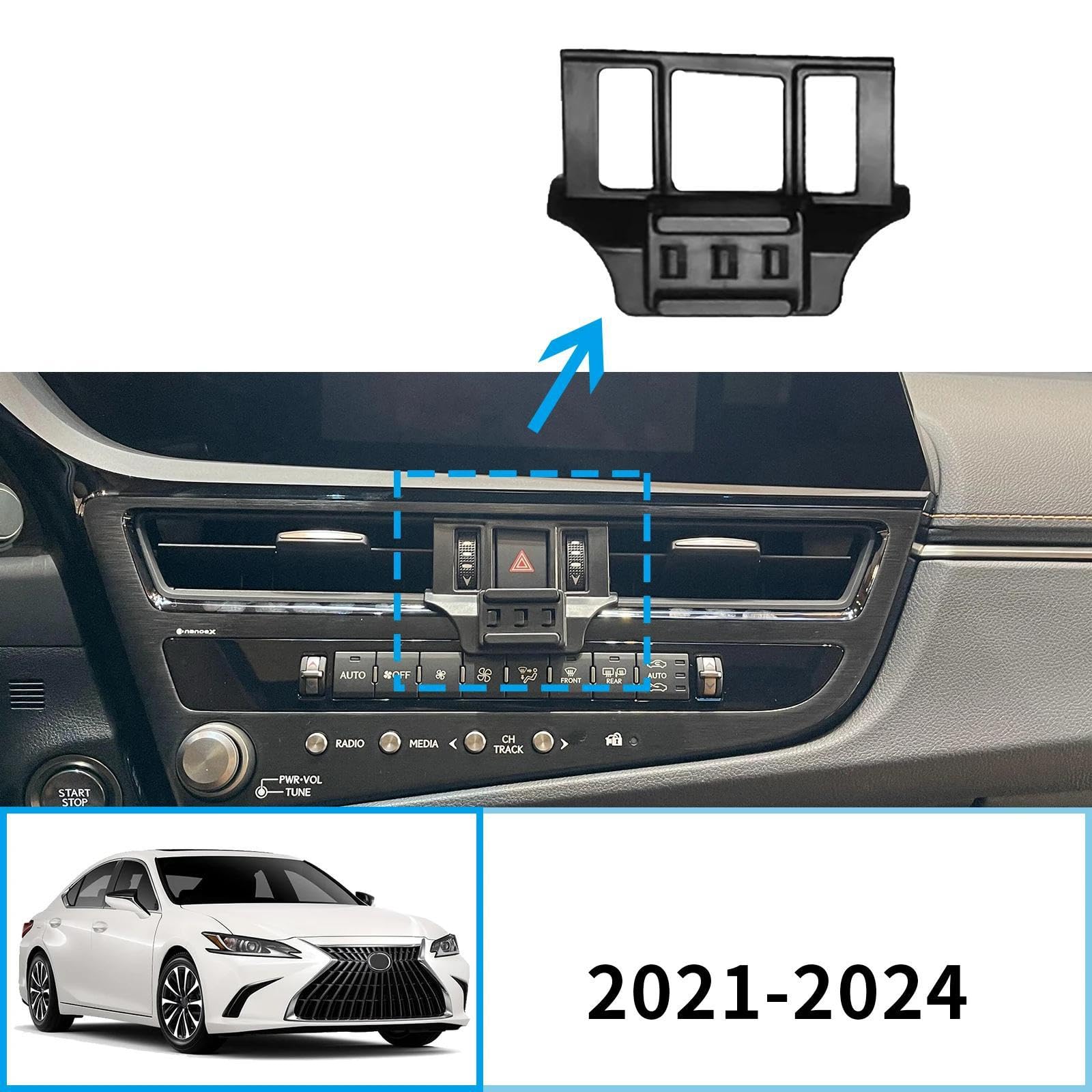 Uchwyt Samochodowy na Telefon dla Lexus ES 200/300H 250/350/2021-2024, uchwyt samochodowy na telefon komórkowy, stojak na nawigację GPS (podstawa i uchwyt 8)