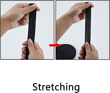 Sunmns 20 Yards Sewing Knit Stretch Elastic Band Spool, 1 inch Width (Black)
