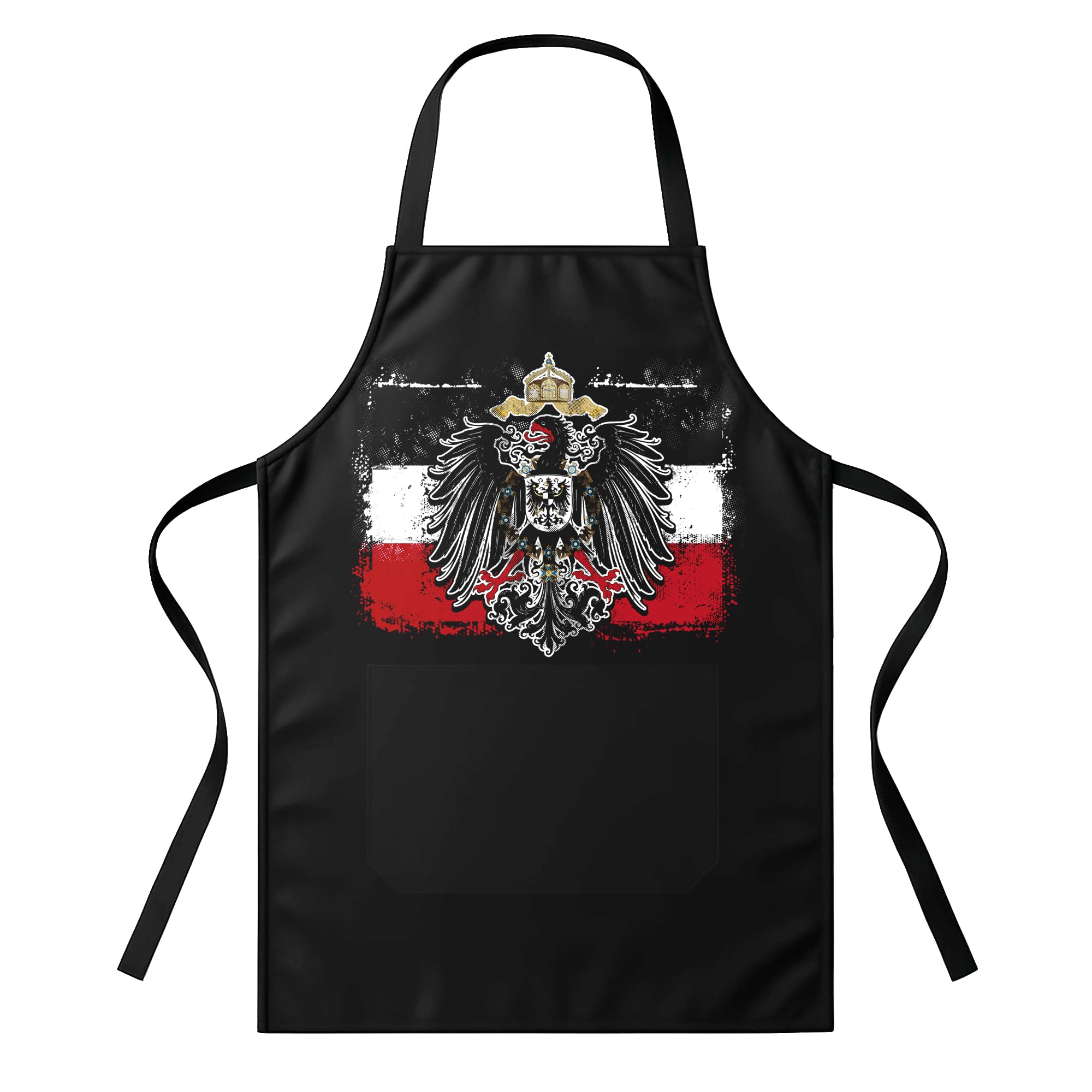 UGLYSHIRT Grillschürze Herren Old School Flag Kaiserreich | Vintage BBQ Schürze mit Kaiserreich-Flagge – Grillzubehör für Männer, Geschenkidee Vatertag, Geburtstag – Einheitsgröße, Schwarz