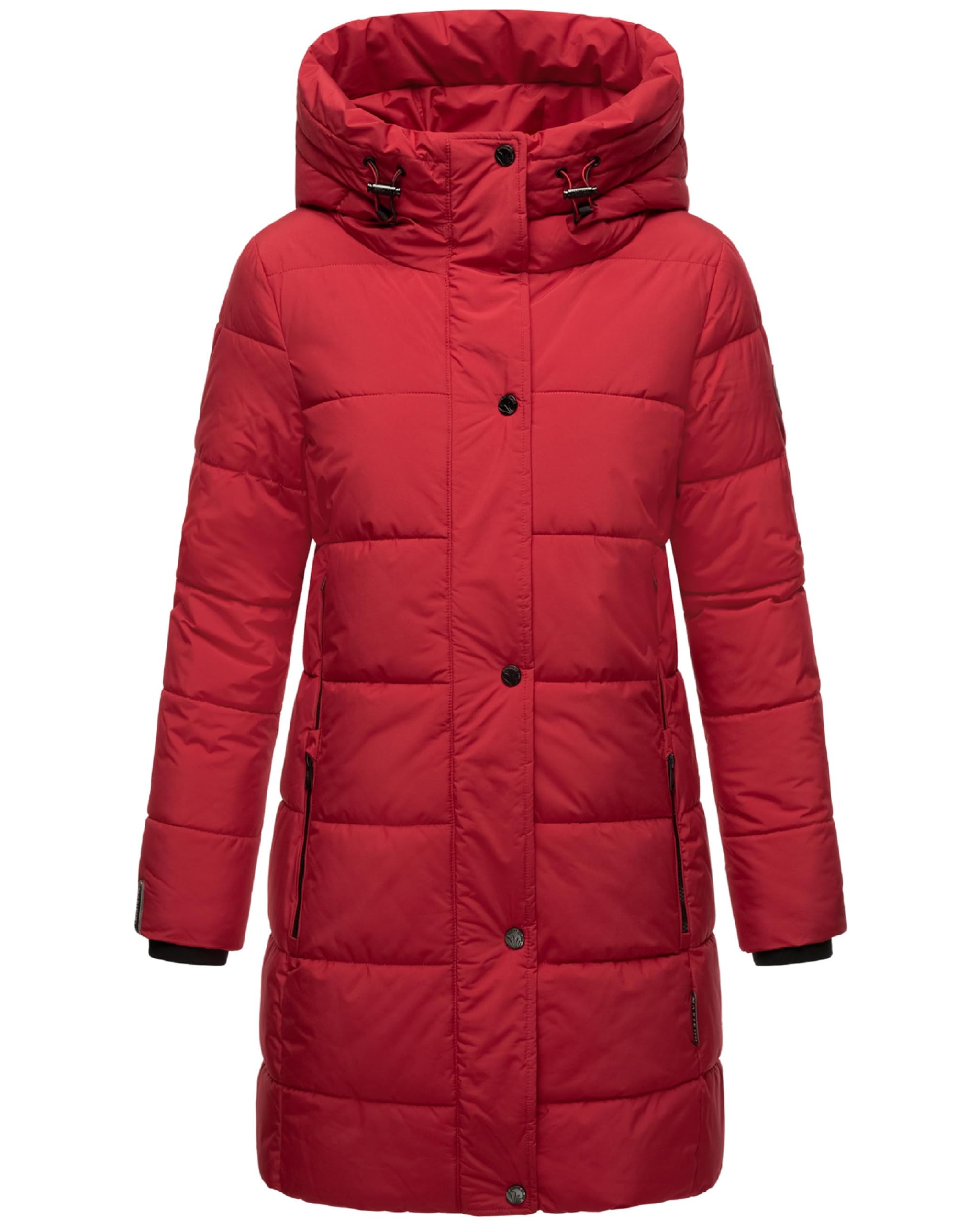 Marikoo Women's Dunkelrot Karumikoo Xvi Winter Coat Warm Quilted Coat Long With Hood And High Collar Xs-3Xl, S