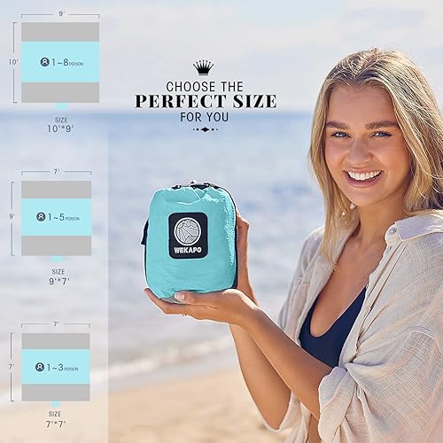 Miniatura 2 de WEKAPO Manta de Playa Resistente a la Arena e Impermeable, Alfombrilla de Playa Extra Grande, Alfombrilla Sin Arena de Tamaño Grande y Compacta